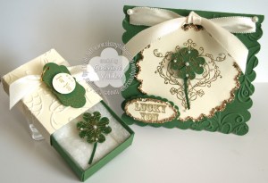 Lucky Four Leaf clover pin gift set