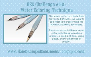 Hand Stamped Sentiments Watercolor challenge