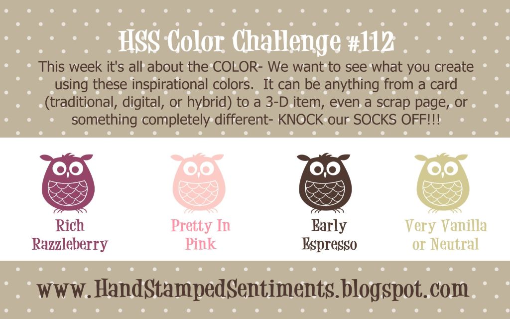 Hand Stamped Sentiments color challenge Stampin up color challenge