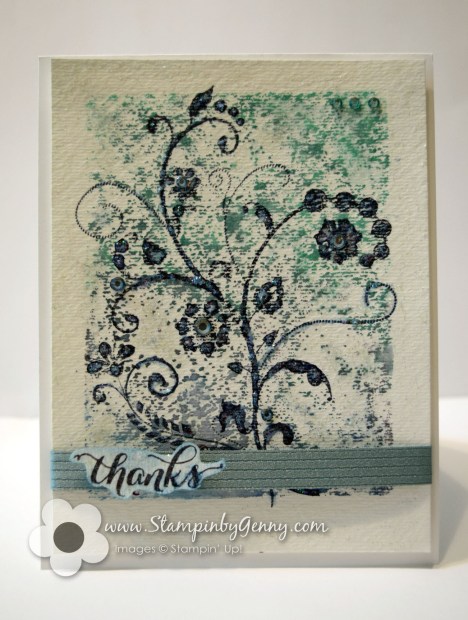 Stampin' Up! watercolor thank you card