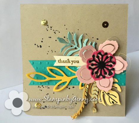 Stampin' Up! Botanical Blooms thank you card with flowers