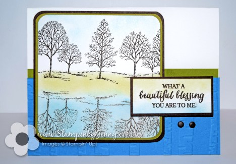 Stampin Up Lovely as a Tree card with You are a blessing to me sentiment
