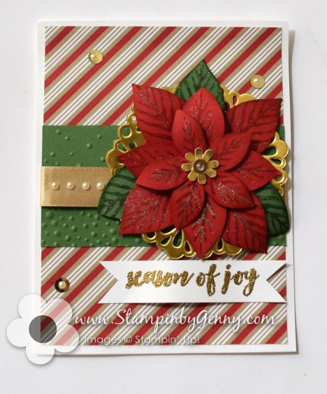 Stampin Up Festive Flower Poinsettia Christmas card