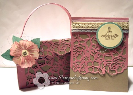 detailed floral thinlits dies paper purse and card set