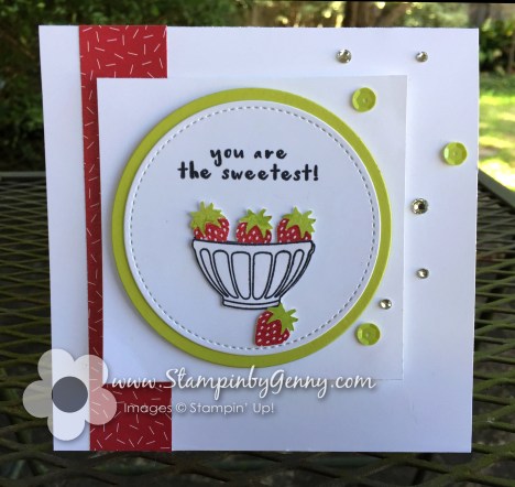 Stampin up Fruit basket bowl of strawberries itty bitty fruit punch pack