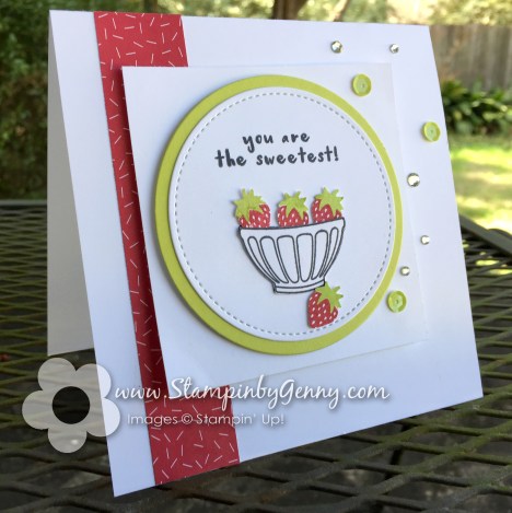 Stampin up Fruit basket bowl of strawberries itty bitty fruit punch pack