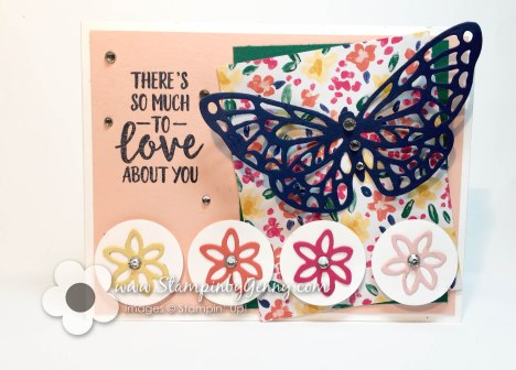 Stampin up Abstract Impressions card with butterfly